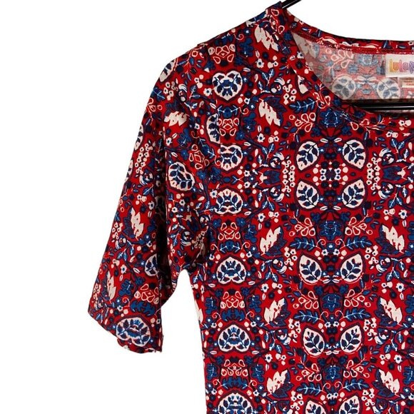 LulaRoe Womens Julia Shirt Dress Size XS Knee Length Multicolor Geometric Summer - Picture 6 of 8